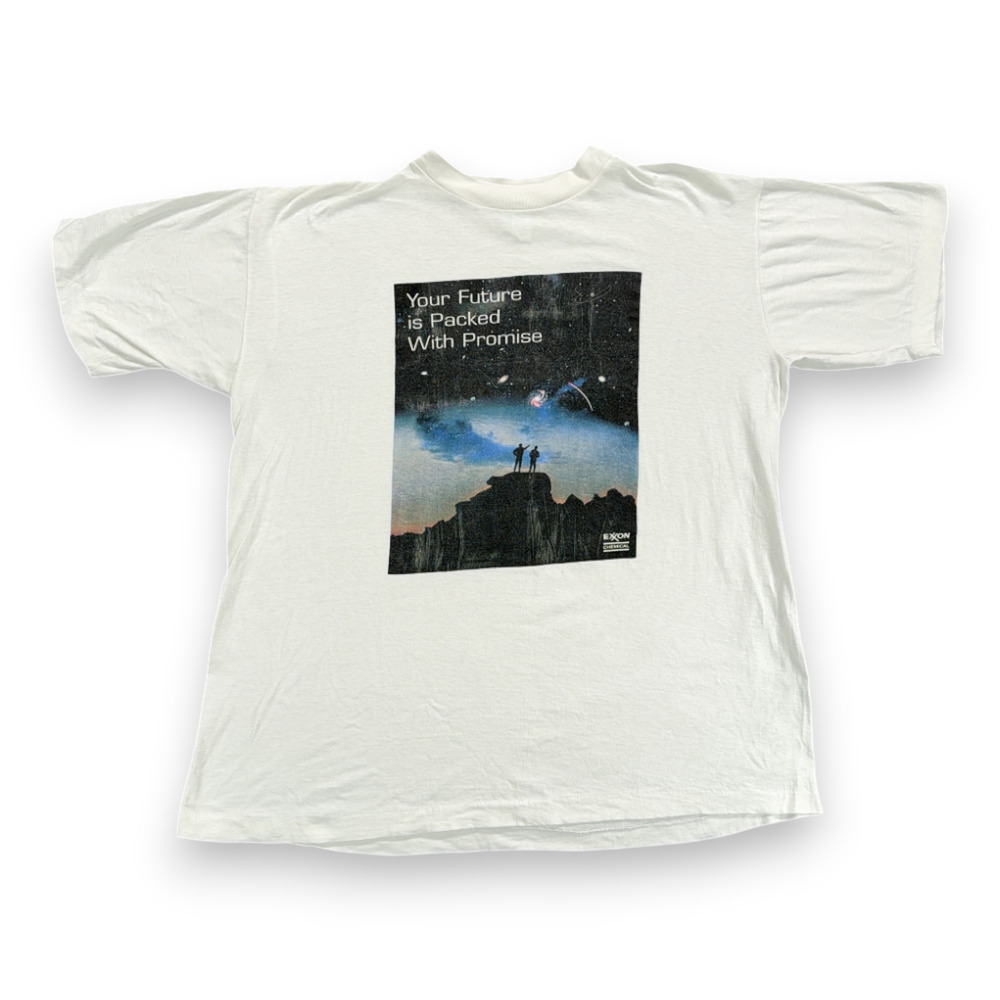 Vintage Exxon Shirt Adult EXTRA LARGE White Chemical Oil Gas Future Promise 90s